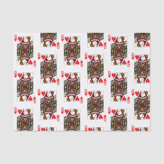 Antiek hartenkoningin tissuepapier (Voorkant)