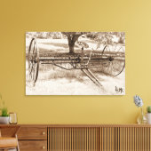 Antiek Hay Rake Canvas Afdruk (Insitu (Woonkamer))