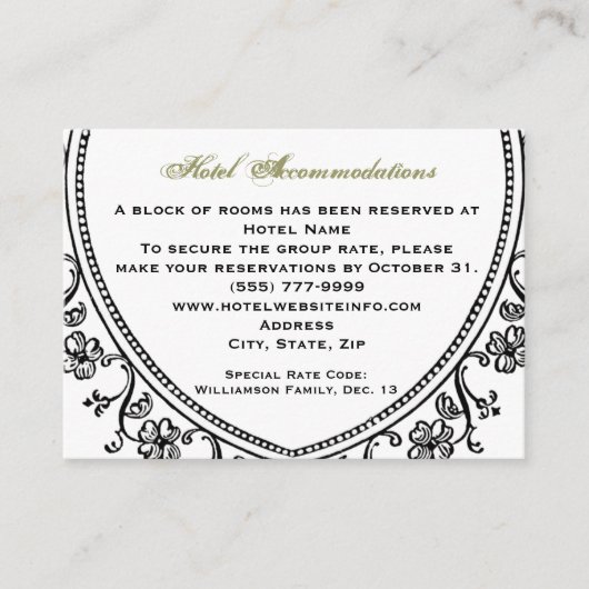 Antiek Heart Hotel Accommodatie-kaarten invoegen Informatiekaartje (Voorkant)