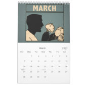 Antiek hebben moderne Mannen en kleurrijk Kalender (Mar 2027)