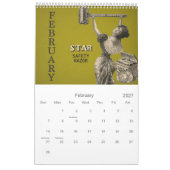 Antiek hebben moderne Mannen en kleurrijk Kalender (Feb 2027)