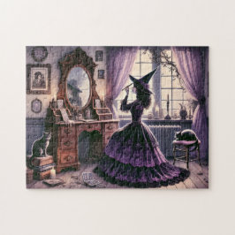 Antiek heks bij Vanity Gothic Academia Legpuzzel