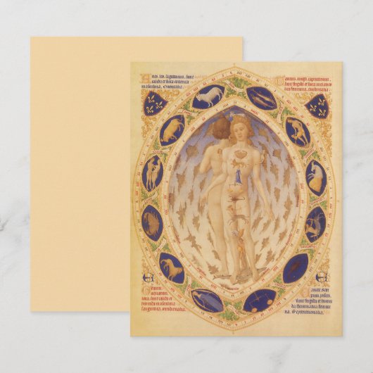 Antiek hemelse zodiakkaart,  astrologie (Voorkant / Achterkant)