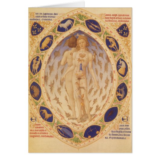 Antiek hemelse zodiakkaart,  astrologie (Voorkant)