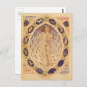Antiek hemelse zodiakkaart, astrologie briefkaart (Voorkant / Achterkant)