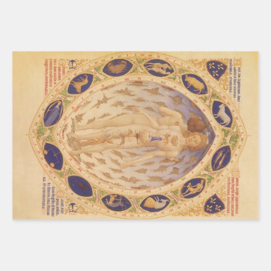 Antiek hemelse zodiakkaart, astrologie inpakpapier vel (Voorkant 2)