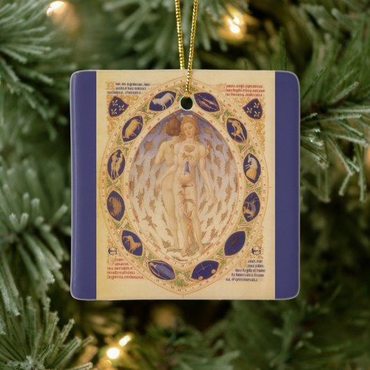 Antiek hemelse zodiakkaart,  astrologie keramisch ornament (Boom)