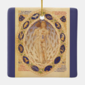 Antiek hemelse zodiakkaart,  astrologie keramisch ornament (Achterkant)