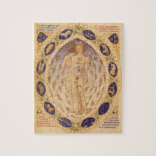 Antiek hemelse zodiakkaart,  astrologie legpuzzel (Verticaal)