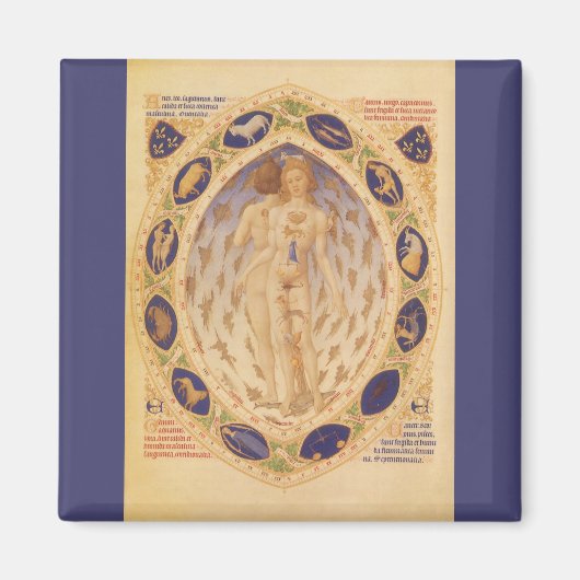 Antiek hemelse zodiakkaart,  astrologie magneet (Voorkant)