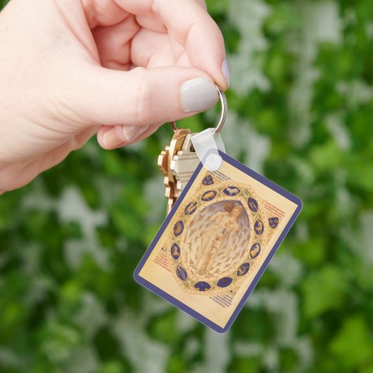 Antiek hemelse zodiakkaart,  astrologie sleutelhanger (Hand)