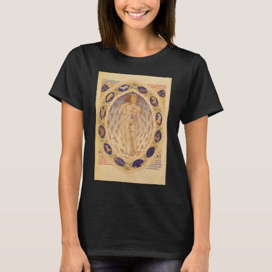 Antiek hemelse zodiakkaart,  astrologie t-shirt (Voorkant)