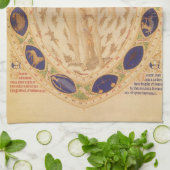 Antiek hemelse zodiakkaart,  astrologie theedoek (Gevouwen)