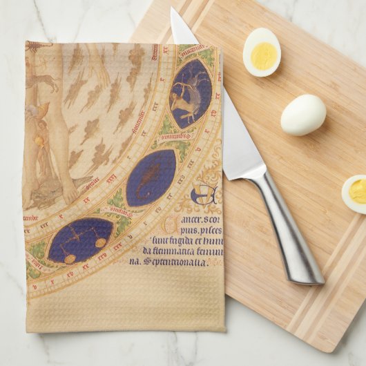 Antiek hemelse zodiakkaart,  astrologie theedoek (Quarter Fold)