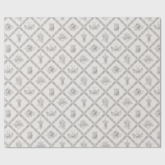 Antiek heraldic Weapon Armor Patroonwikkel Cadeaupapier (Vlak)