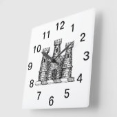 Antiek Heraldisch Kasteel Embleem Wapen Schild Cre Vierkante Klok (Hoek)