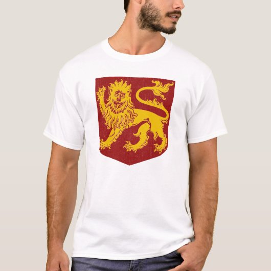 Antiek Heraldisch Leeuwontwerp T-shirt (Voorkant)