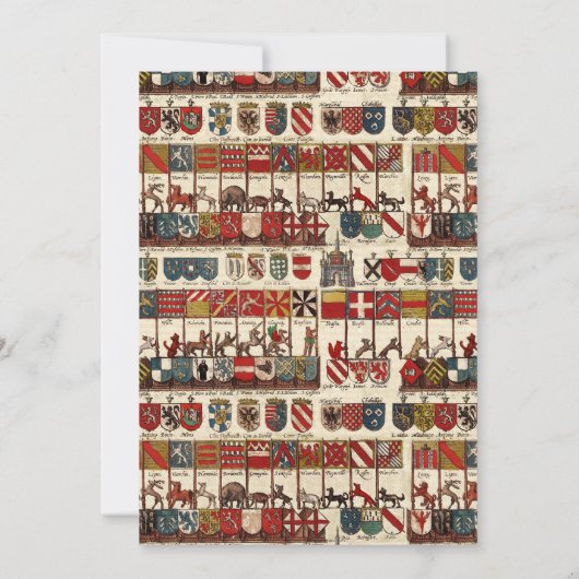 Antiek Heraldry Geschiedenis Lover's Verjaardagsfe Kaart (Achterkant)