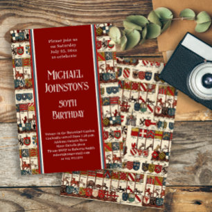 Antiek Heraldry Geschiedenis Lover's Verjaardagsfe Kaart