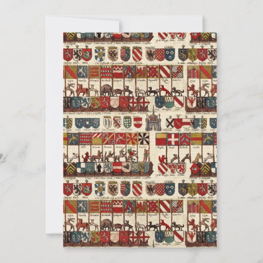 Antiek Heraldry Geschiedenis Lover's Verjaardagsfe Kaart (Achterkant)