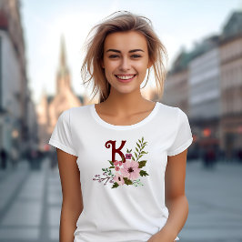 Antiek Herfst esthetiek bloemmonogram T-shirt