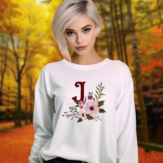 Antiek Herfst esthetiek bloemmonogram Trui