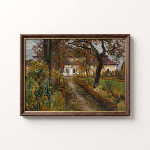 Antiek herfst landhuis poster
