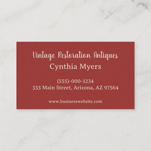  Antiek-herstelmeubelwinkel Visitekaartje (Achterkant)