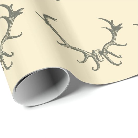 Antiek hertengewei cadeaupapier (Rol Hoek)