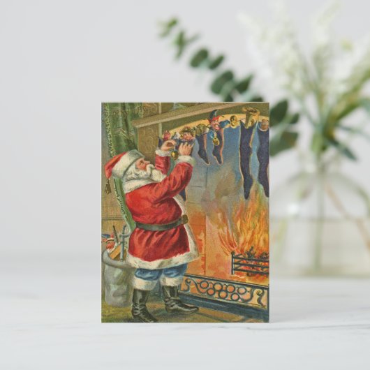 Antiek, het Briefkaart van Kerstmis van de (Staand voorkant)