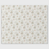 Antiek  heteluchtballonnen en fietsen cadeaupapier (Vlak)