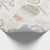  Antiek heteluchtballonnen en fietsen Cadeaupapier (Hoek)