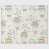  Antiek heteluchtballonnen en fietsen Cadeaupapier (Vlak)