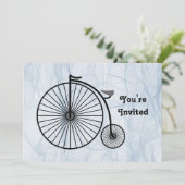 Antiek High Wheel Fiets Verjaardag Kaart (Staand voorkant)
