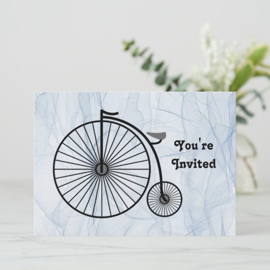 Antiek High Wheel Fiets Verjaardag Kaart (Staand voorkant)