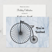 Antiek High Wheel Fiets Verjaardag Kaart (Voorkant / Achterkant)