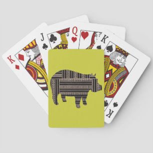 Antiek Hippo Etnische Patroonstam Pokerkaarten