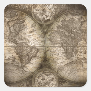 Antiek historisch historisch historisch erfgoed va vierkante sticker