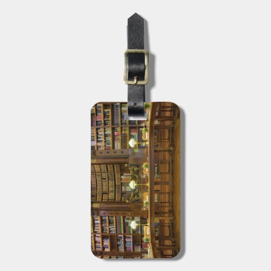 Antiek historische bibliotheek bagagelabel (Voorkant verticaal)