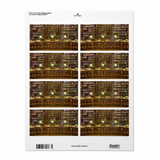 Antiek historische bibliotheek etiket (Full Sheet)