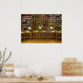 Antiek historische bibliotheek poster (Keuken)