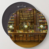 Antiek historische bibliotheek ronde button 6,0 cm (Voorkant /achterkant)