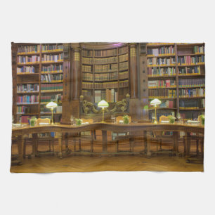 Antiek historische bibliotheek theedoek