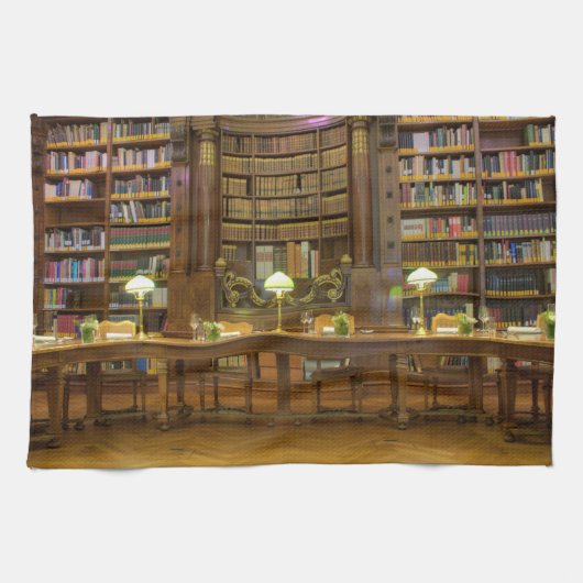 Antiek historische bibliotheek theedoek (Horizontaal)