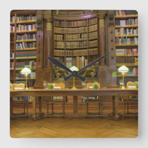 Antiek historische bibliotheek vierkante klok