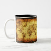 Antiek  Historische Oude Wereldkaart Koffie Mok (Links)