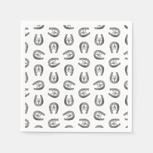 Antiek Hoefijzer met Ster Patroon CUSTOM COLOR Servet (Voorkant)