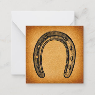 Antiek Hoefijzer  Western Hoefijzer Notitiekaartje