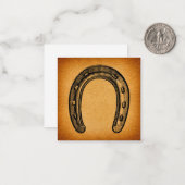 Antiek Hoefijzer  Western Hoefijzer Notitiekaartje (Voorkant / Achterkant in situ)