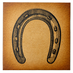 Antiek Hoefijzer  Western Hoefijzer Tegeltje